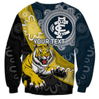 Personalised Richmond And Carlton Football Sweatshirt Tigers BluesTogether Aboriginal Art