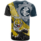 Personalised Richmond And Carlton Football T Shirt Tigers BluesTogether Aboriginal Art