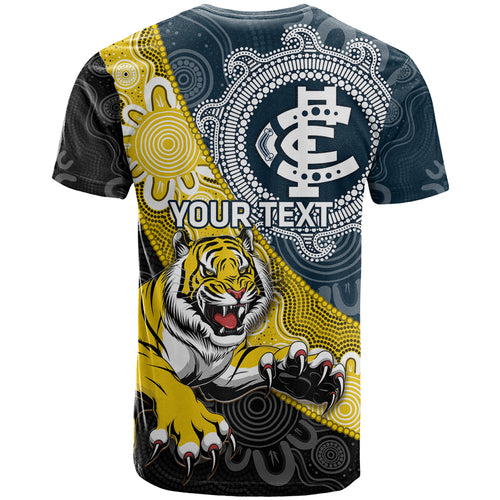 Personalised Richmond And Carlton Football T Shirt Tigers BluesTogether Aboriginal Art