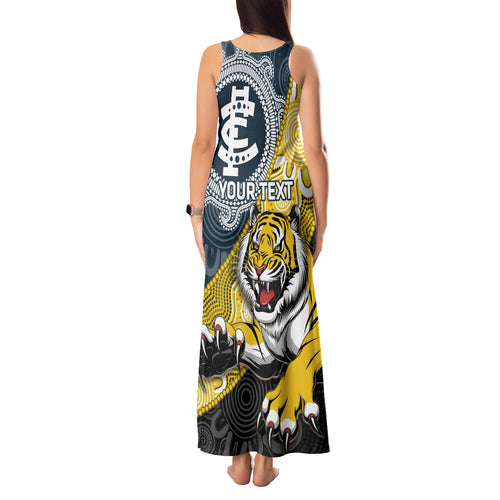 Personalised Richmond And Carlton Football Tank Maxi Dress Tigers BluesTogether Aboriginal Art