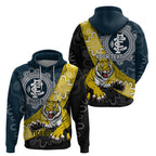 Personalised Richmond And Carlton Football Zip Hoodie Tigers BluesTogether Aboriginal Art