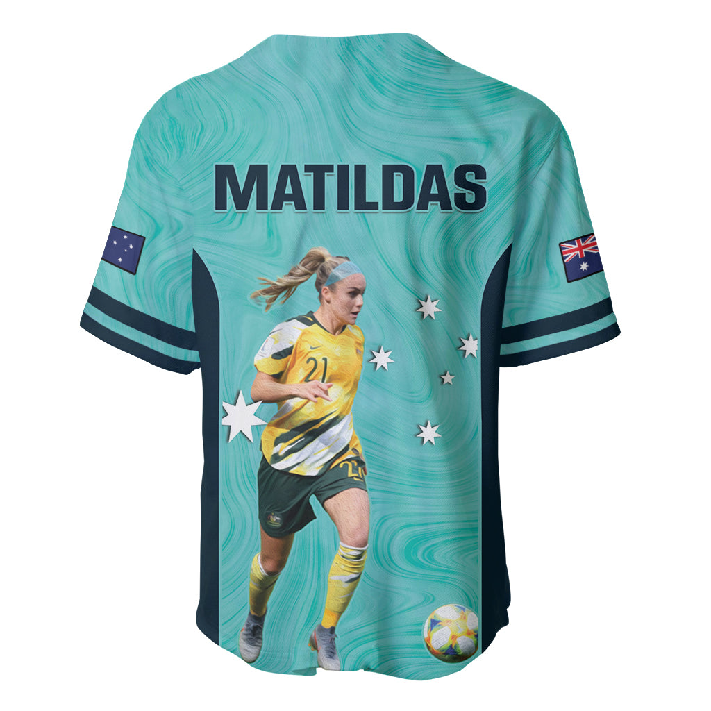 Australia Soccer Baseball Jersey Ellie Carpenter Matildas - Turquoise