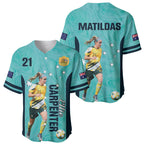 Australia Soccer Baseball Jersey Ellie Carpenter Matildas - Turquoise