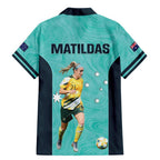 Australia Soccer Family Matching Mermaid Dress and Hawaiian Shirt Ellie Carpenter Matildas - Turquoise
