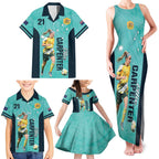 Australia Soccer Family Matching Tank Maxi Dress and Hawaiian Shirt Ellie Carpenter Matildas - Turquoise