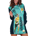 Australia Soccer Hoodie Dress Ellie Carpenter Matildas - Turquoise