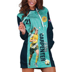 Australia Soccer Hoodie Dress Ellie Carpenter Matildas - Turquoise