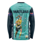 Australia Soccer Long Sleeve Shirt Ellie Carpenter Matildas - Turquoise