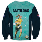 Australia Soccer Sweatshirt Ellie Carpenter Matildas - Turquoise