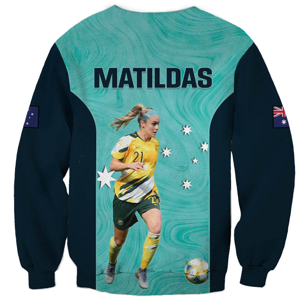 Australia Soccer Sweatshirt Ellie Carpenter Matildas - Turquoise
