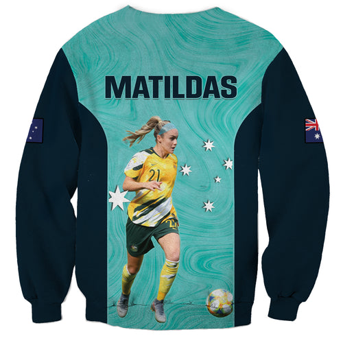 Australia Soccer Sweatshirt Ellie Carpenter Matildas - Turquoise