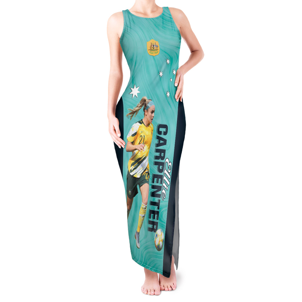 Australia Soccer Tank Maxi Dress Ellie Carpenter Matildas - Turquoise