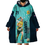 Australia Soccer Wearable Blanket Hoodie Ellie Carpenter Matildas - Turquoise