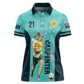 Australia Soccer Women Polo Shirt Ellie Carpenter Matildas - Turquoise