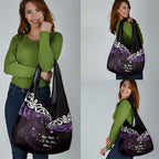 New Zealand Matariki Grocery Bag Maori New Year Silver Fern And Lizard - Purple