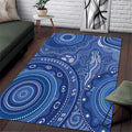 Australia Autism Awareness Area Rug Aboriginal Lizard Dot Painting