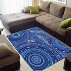 Australia Autism Awareness Area Rug Aboriginal Lizard Dot Painting