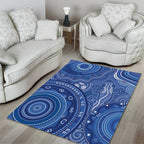 Australia Autism Awareness Area Rug Aboriginal Lizard Dot Painting