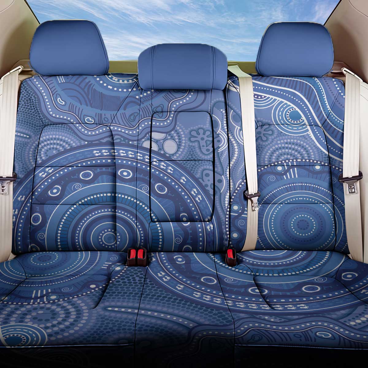 Australia Autism Awareness Back Car Seat Cover Aboriginal Lizard Dot Painting