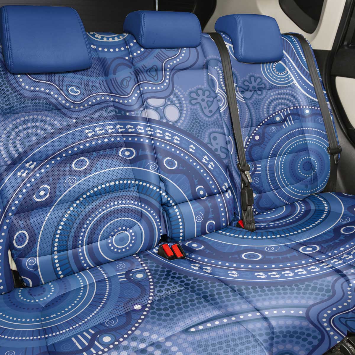 Australia Autism Awareness Back Car Seat Cover Aboriginal Lizard Dot Painting