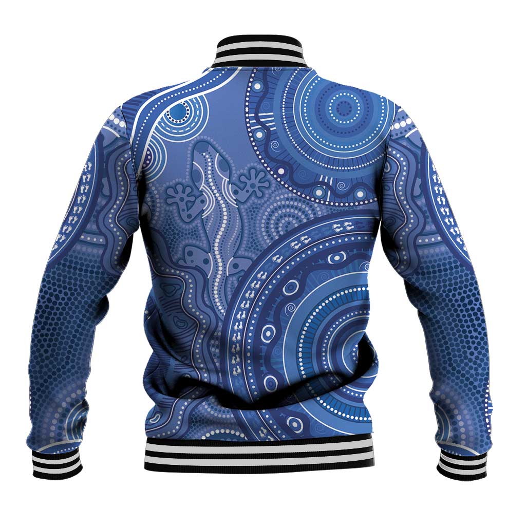 Australia Autism Awareness Baseball Jacket Aboriginal Lizard Dot Painting