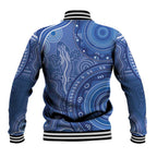 Australia Autism Awareness Baseball Jacket Aboriginal Lizard Dot Painting