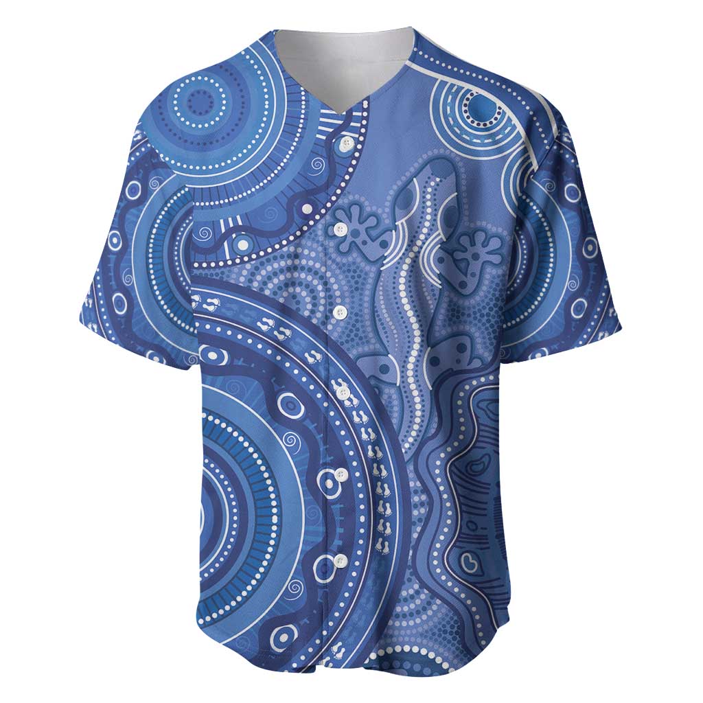 Australia Autism Awareness Baseball Jersey Aboriginal Lizard Dot Painting