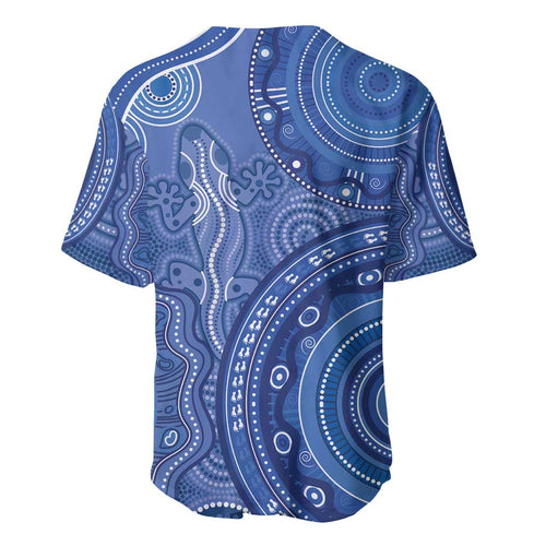 Australia Autism Awareness Baseball Jersey Aboriginal Lizard Dot Painting