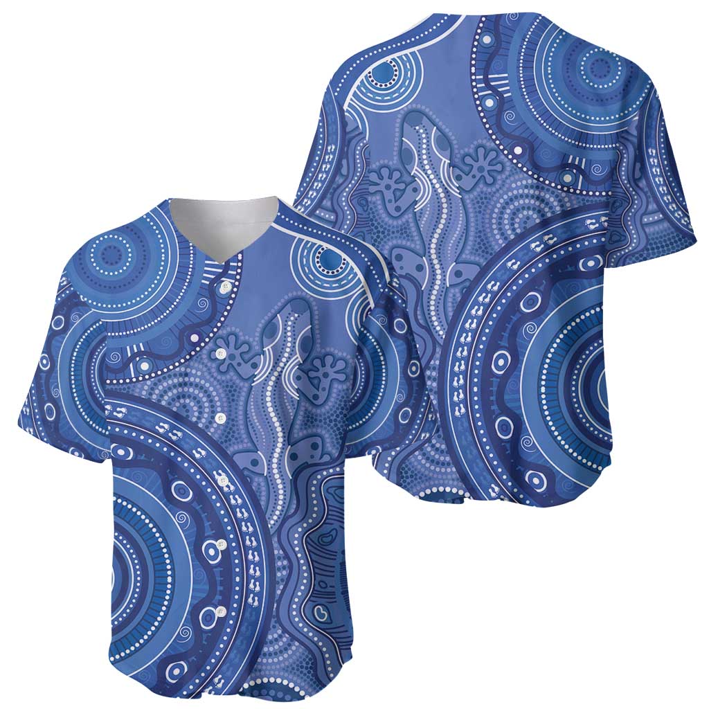 Australia Autism Awareness Baseball Jersey Aboriginal Lizard Dot Painting