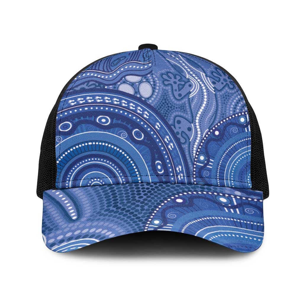 Australia Autism Awareness Baseball Net Cap Aboriginal Lizard Dot Painting - Aussie Hoodie
