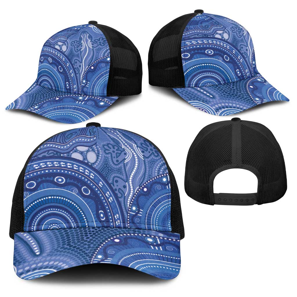Australia Autism Awareness Baseball Net Cap Aboriginal Lizard Dot Painting - Aussie Hoodie