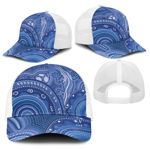 Australia Autism Awareness Baseball Net Cap Aboriginal Lizard Dot Painting - Aussie Hoodie