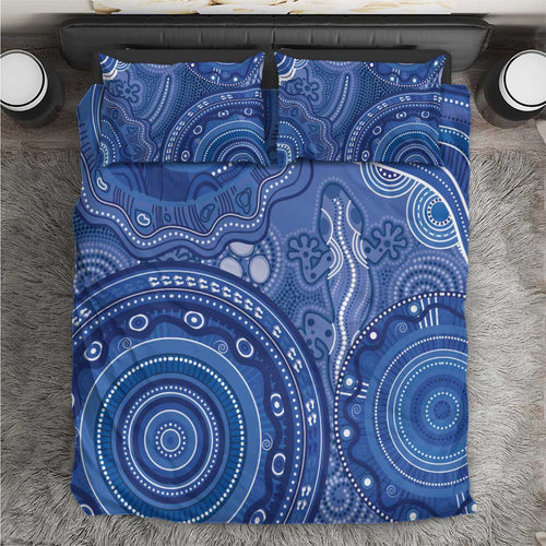 Australia Autism Awareness Bedding Set Aboriginal Lizard Dot Painting