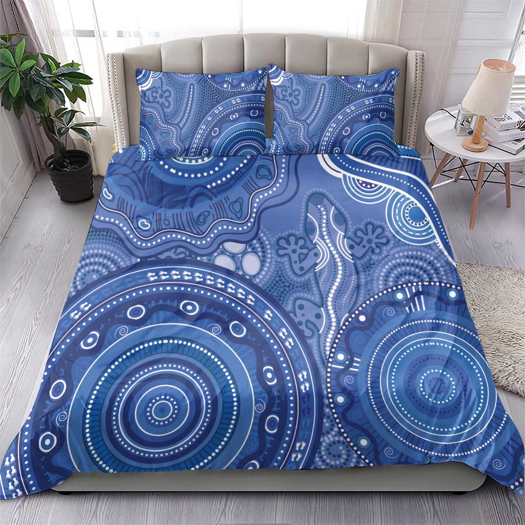 Australia Autism Awareness Bedding Set Aboriginal Lizard Dot Painting