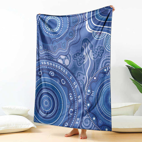 Australia Autism Awareness Blanket Aboriginal Lizard Dot Painting