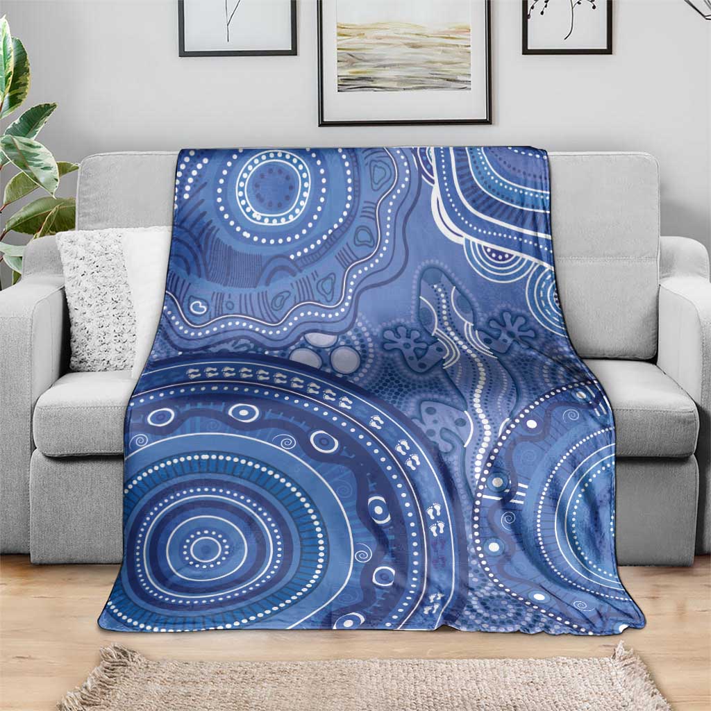 Australia Autism Awareness Blanket Aboriginal Lizard Dot Painting