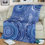 Australia Autism Awareness Blanket Aboriginal Lizard Dot Painting