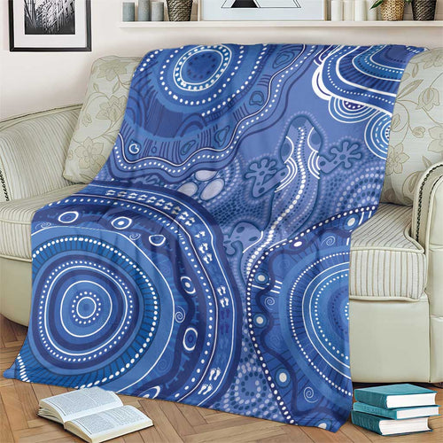 Australia Autism Awareness Blanket Aboriginal Lizard Dot Painting
