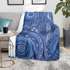 Australia Autism Awareness Blanket Aboriginal Lizard Dot Painting
