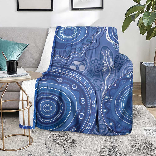 Australia Autism Awareness Blanket Aboriginal Lizard Dot Painting
