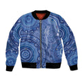 Australia Autism Awareness Bomber Jacket Aboriginal Lizard Dot Painting