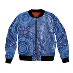 Australia Autism Awareness Bomber Jacket Aboriginal Lizard Dot Painting