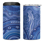 Australia Autism Awareness 4 in 1 Can Cooler Tumbler Aboriginal Lizard Dot Painting