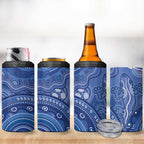 Australia Autism Awareness 4 in 1 Can Cooler Tumbler Aboriginal Lizard Dot Painting
