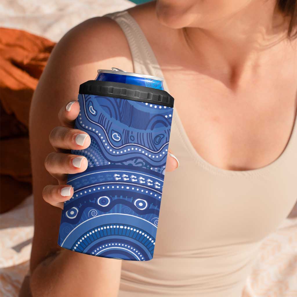 Australia Autism Awareness 4 in 1 Can Cooler Tumbler Aboriginal Lizard Dot Painting