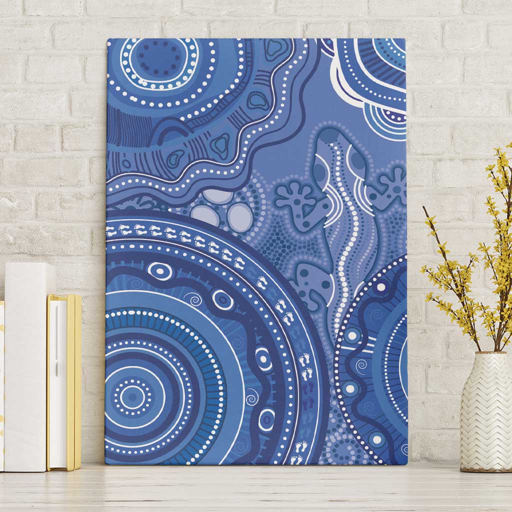 Australia Autism Awareness Canvas Wall Art Aboriginal Lizard Dot Painting