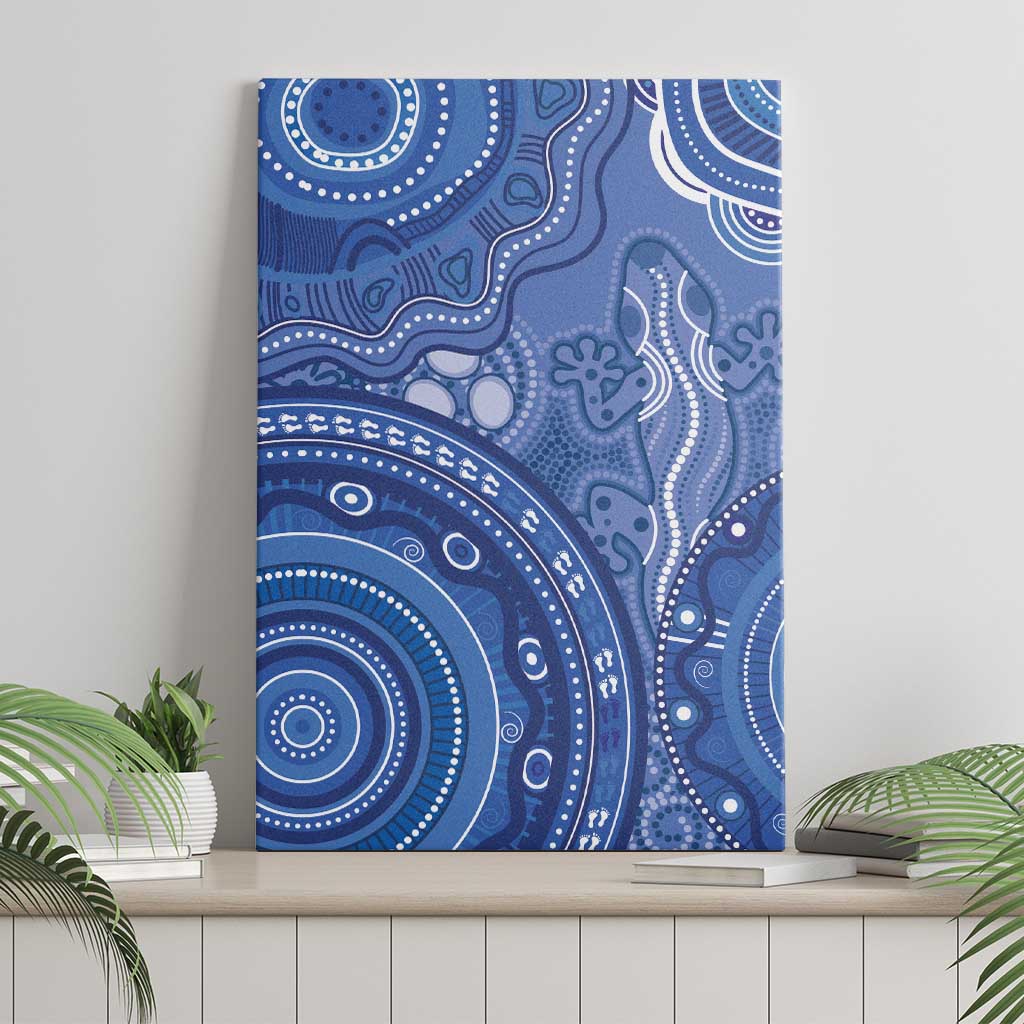 Australia Autism Awareness Canvas Wall Art Aboriginal Lizard Dot Painting