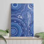 Australia Autism Awareness Canvas Wall Art Aboriginal Lizard Dot Painting