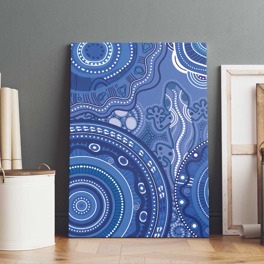 Australia Autism Awareness Canvas Wall Art Aboriginal Lizard Dot Painting