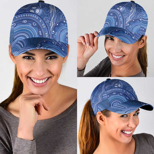Australia Autism Awareness Classic Cap Aboriginal Lizard Dot Painting - Aussie Hoodie